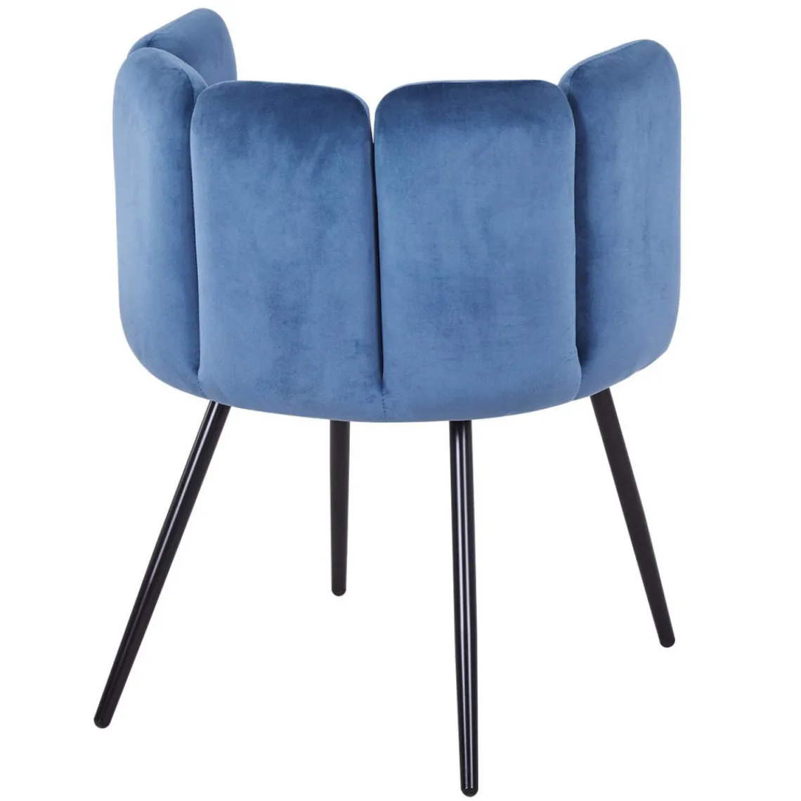 3S. x Home Lot de 2 chaises Velours Bleu CRYSTAL New