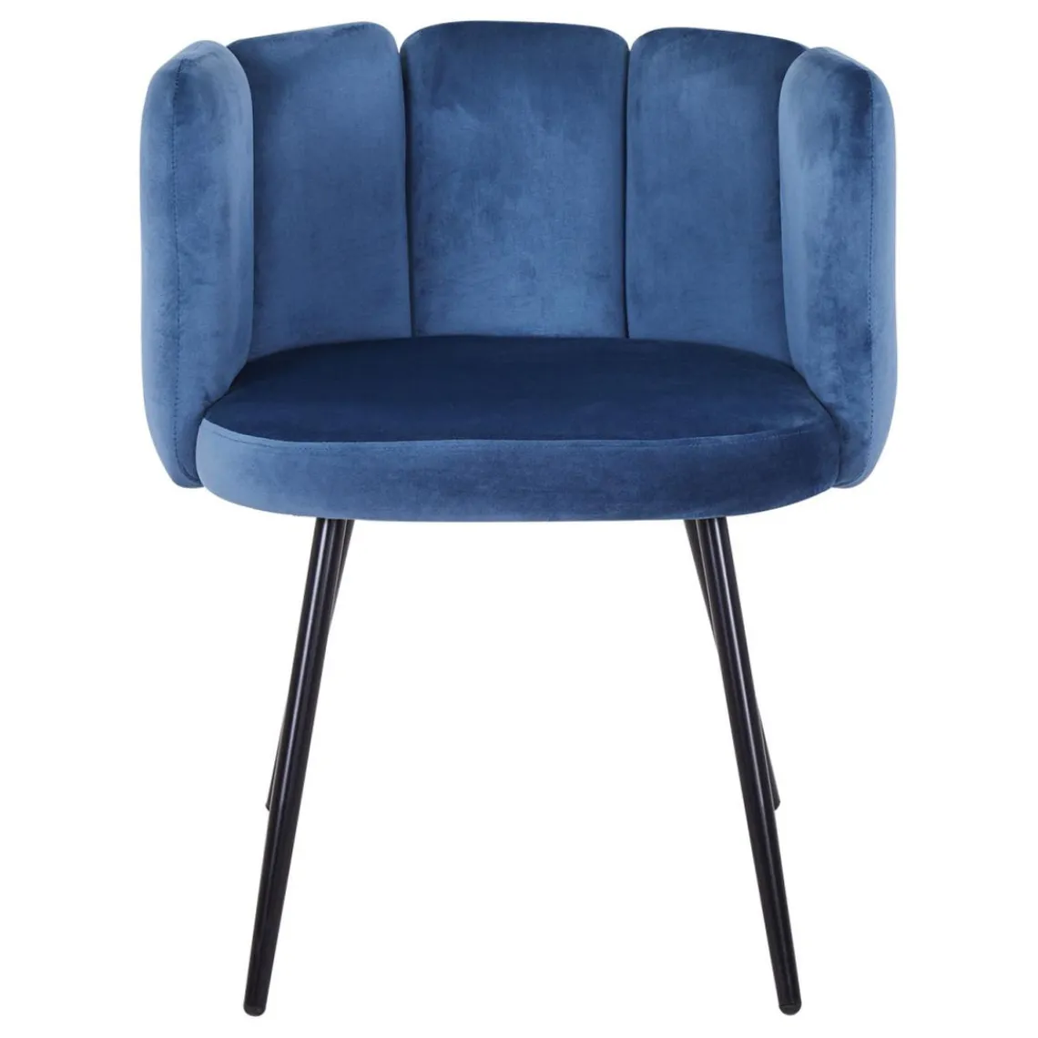 3S. x Home Lot de 2 chaises Velours Bleu CRYSTAL New