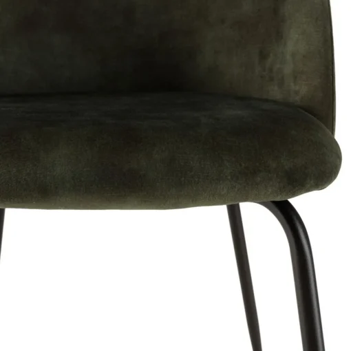 Macabane Lot de 2 chaises velours vert sapin dossier arrondi Best