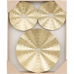 3S. x Home Lot de 3 déco murales Leslie Métal doré Sale