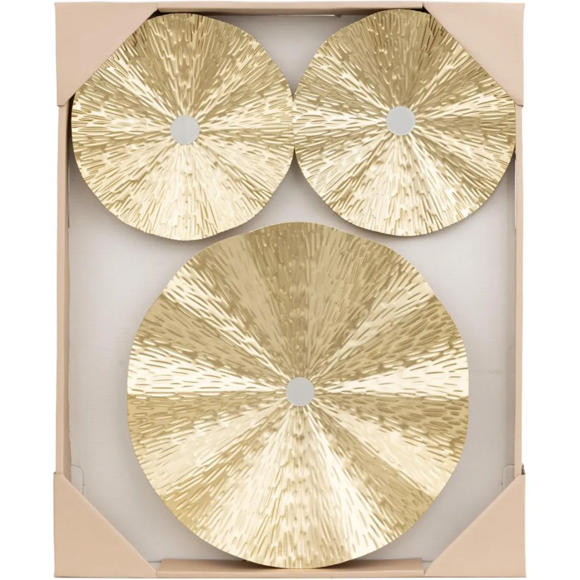 3S. x Home Lot de 3 déco murales Leslie Métal doré Sale