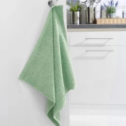 Becquet Lot de 2 Essuie-mains carré PRATIK coloré lauréat vert jade