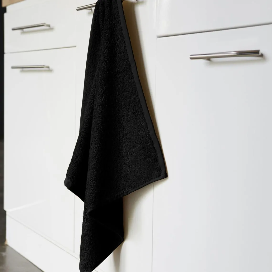 Becquet Lot de 2 Essuie-mains carré PRATIK coloré Lauréat Noir Discount