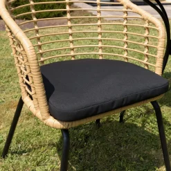Macabane Lot de 2 fauteuils en rotin synthétique couleur naturelle MALO Hot