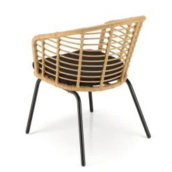 Macabane Lot de 2 fauteuils en rotin synthétique couleur naturelle MALO Hot