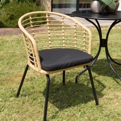 Macabane Lot de 2 fauteuils en rotin synthétique couleur naturelle MALO Hot