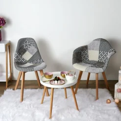3S. x Home Lot de 2 Fauteuils Patchwork Gris Outlet