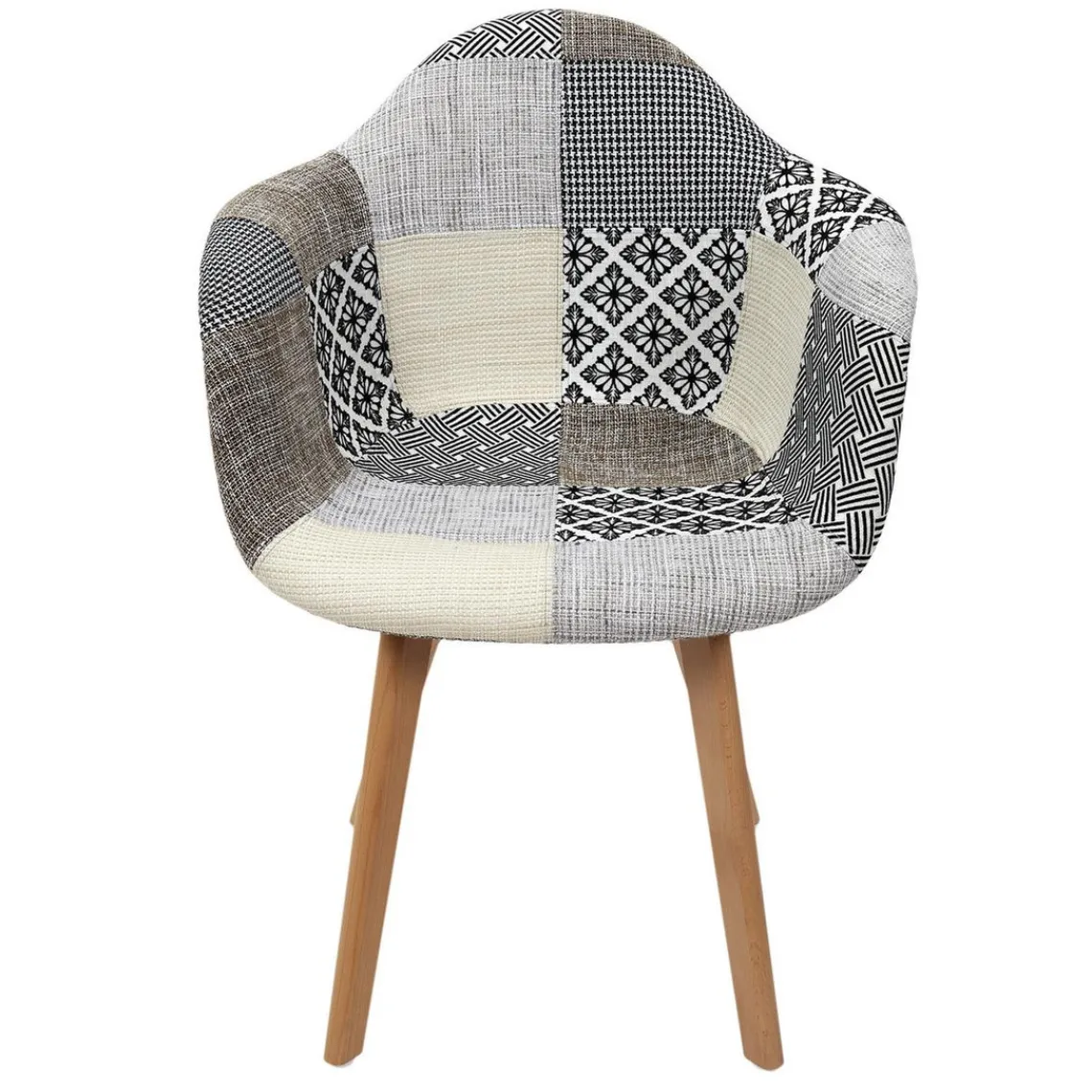 3S. x Home Lot de 2 Fauteuils Patchwork Gris Outlet