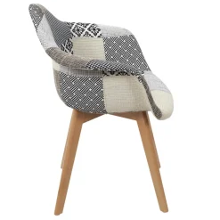 3S. x Home Lot de 2 Fauteuils Patchwork Gris Outlet