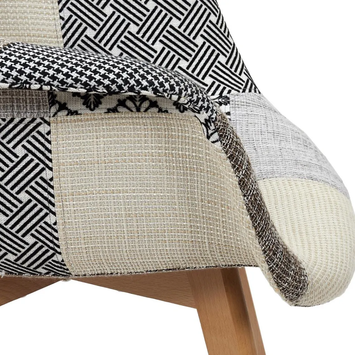 3S. x Home Lot de 2 Fauteuils Patchwork Gris Outlet