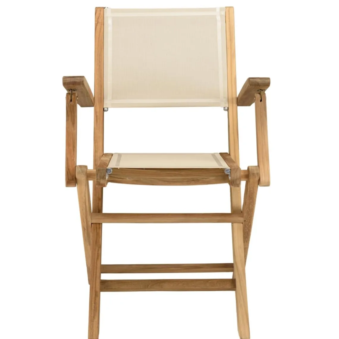 Macabane Lot de 2 fauteuils pliants textilène couleur beige Discount
