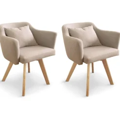 3S. x Home Lot de 2 Fauteuils Scandinaves s LAYAL Beige Sale