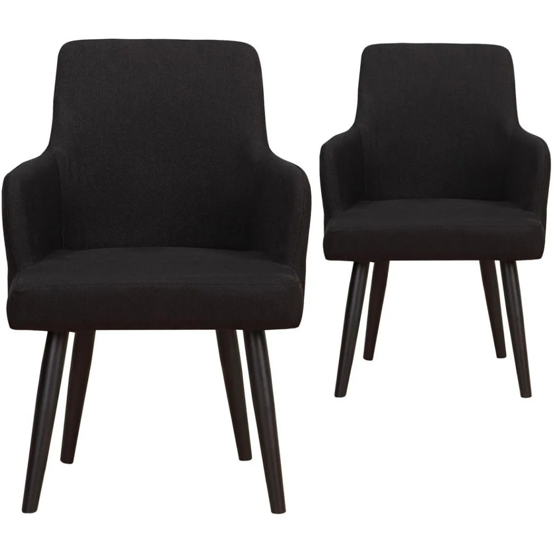 3S. x Home Lot de 2 Fauteuils Tissu LUDVIG Noir Clearance