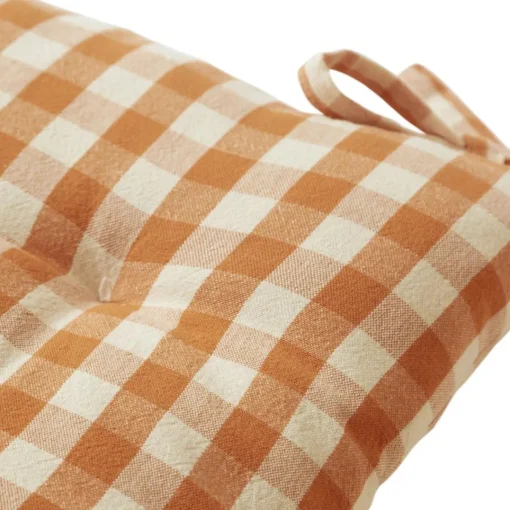 Becquet Lot de 2 Galettes de chaise VICHY - Orange Best