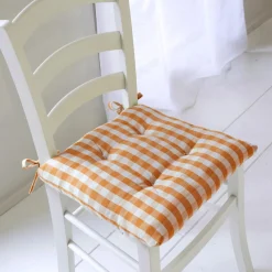 Becquet Lot de 2 Galettes de chaise VICHY - Orange Best