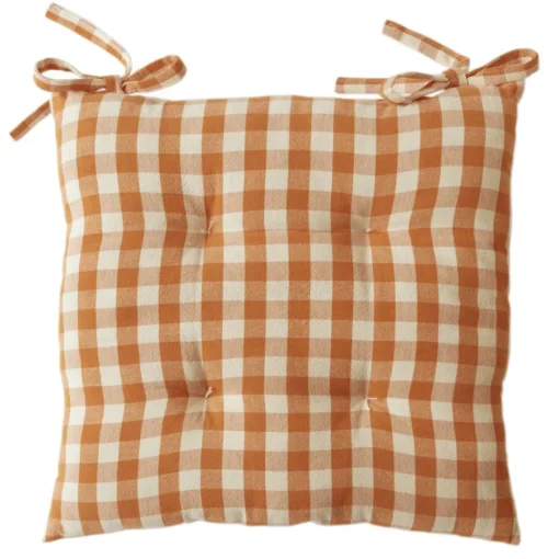 Becquet Lot de 2 Galettes de chaise VICHY - Orange Best