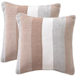Becquet Lot de 2 housses de coussins TREPORT - Beige Hot