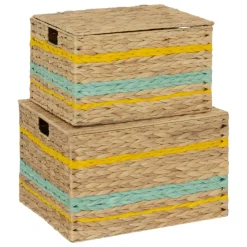 3S. x Home Lot de 2 malles de rangement pour jouet en jacynthe d'eau Outlet