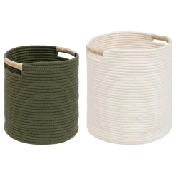 3S. x Home Lot de 2 paniers coton bouclette Discount