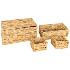 3S. x Home Lot de 4 paniers Lia jacinthe d'eau New