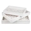 3S. x Home Lot de 3 plateaux style oriental avec moulures blanc Hot