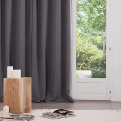 3S. x Home Lot de 2 rideaux occultants gris foncés 135X240 Hot