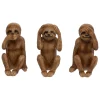 3S. x Home Lot de 3 Statues paresseux marron Clearance