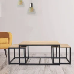 3S. x Home Lot de 3 tables basses industrielles MEMPHIS Clearance