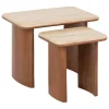 3S. x Home Lot de 2 tables basses Jivan Travertin Bois Clearance