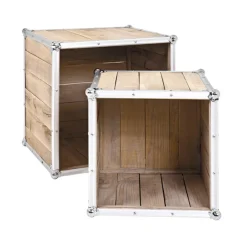 3S. x Home lot de 2 tables d'appoint caisses Discount