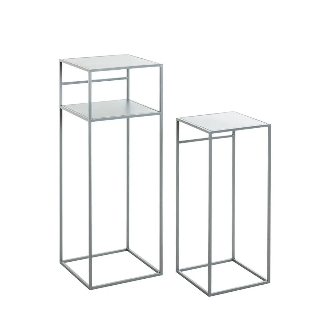 3S. x Home Lot de 2 tables d'appoint en métal gris Discount