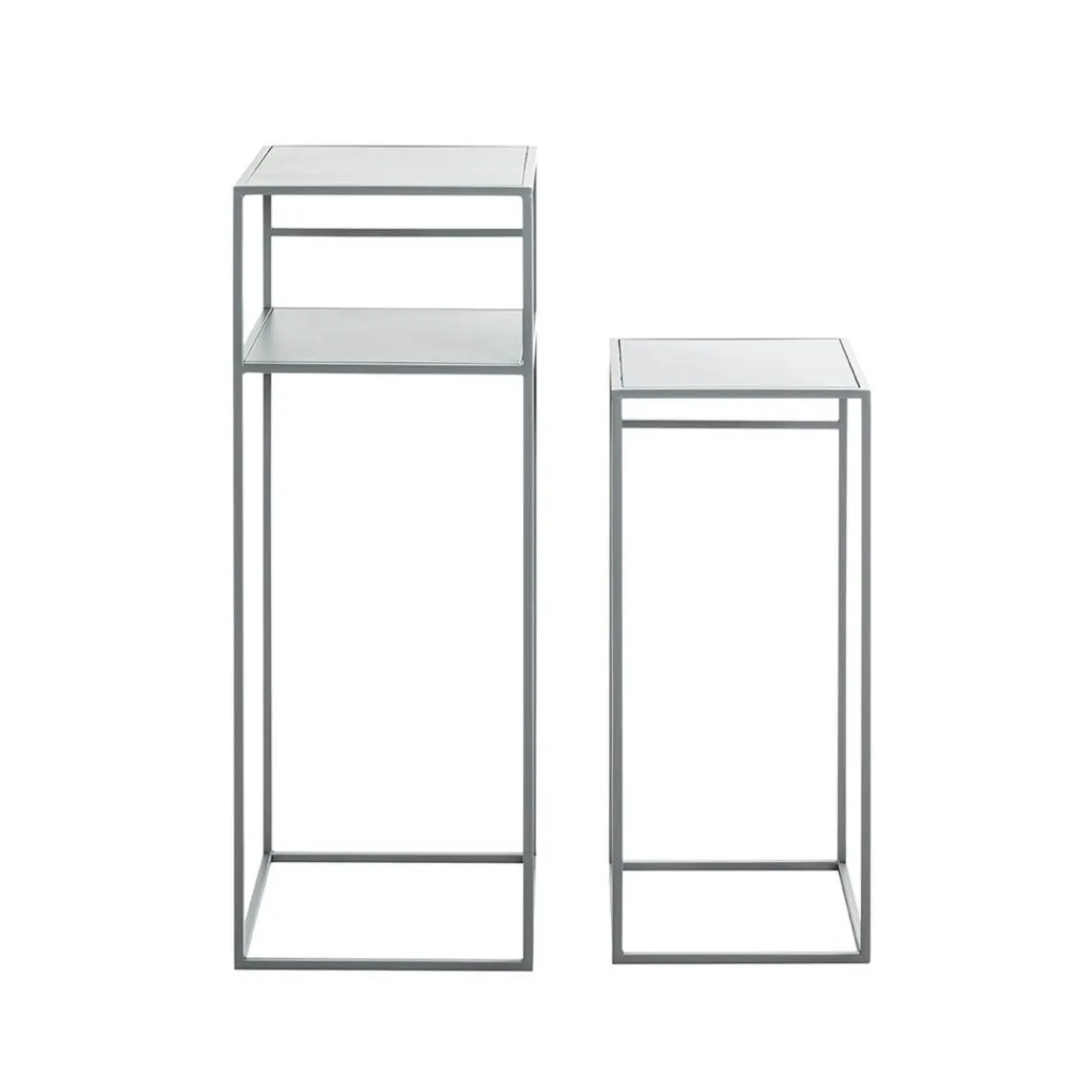 3S. x Home Lot de 2 tables d'appoint en métal gris Discount