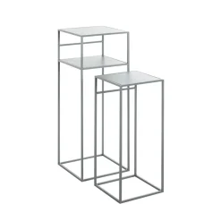 3S. x Home Lot de 2 tables d'appoint en métal gris Discount