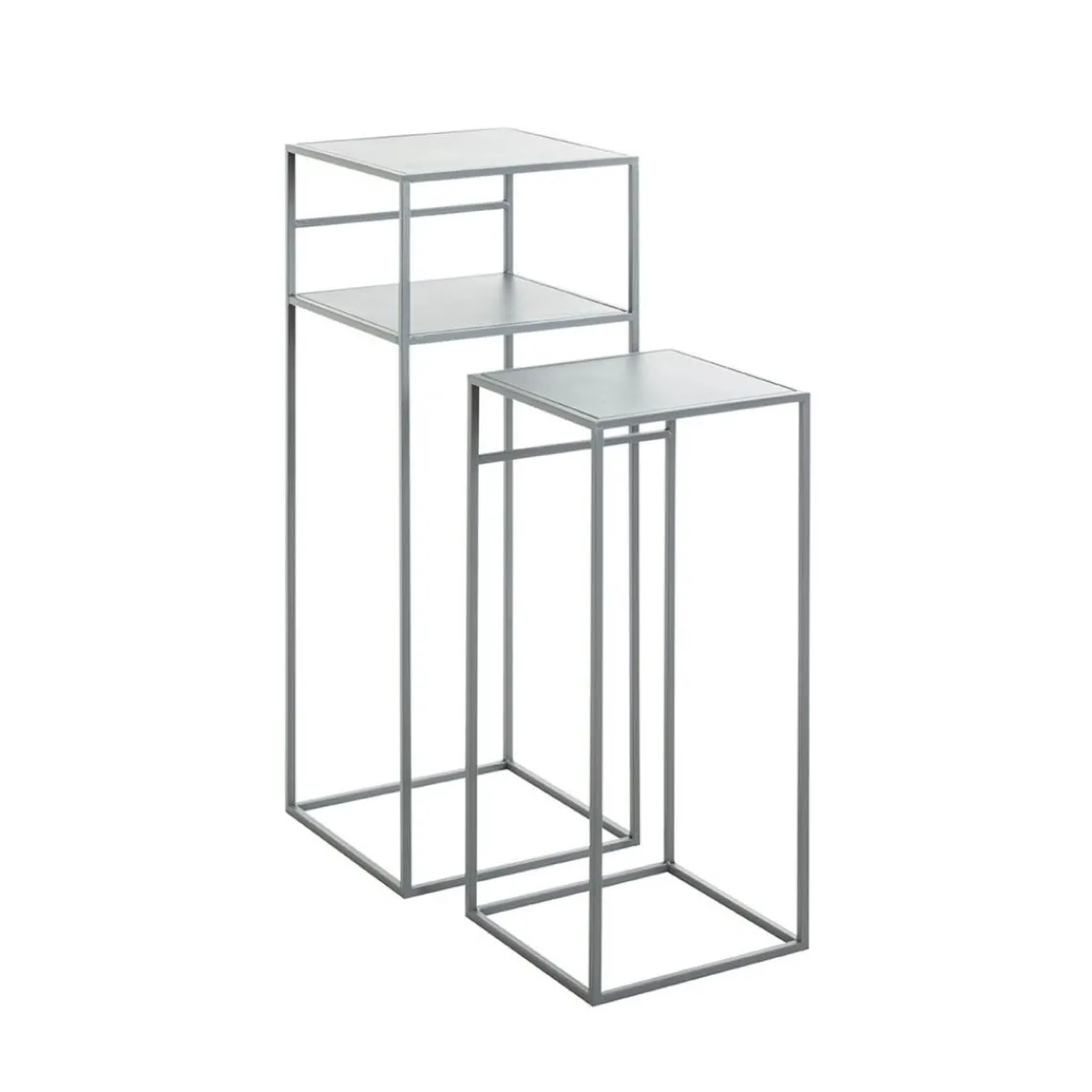 3S. x Home Lot de 2 tables d'appoint en métal gris Discount