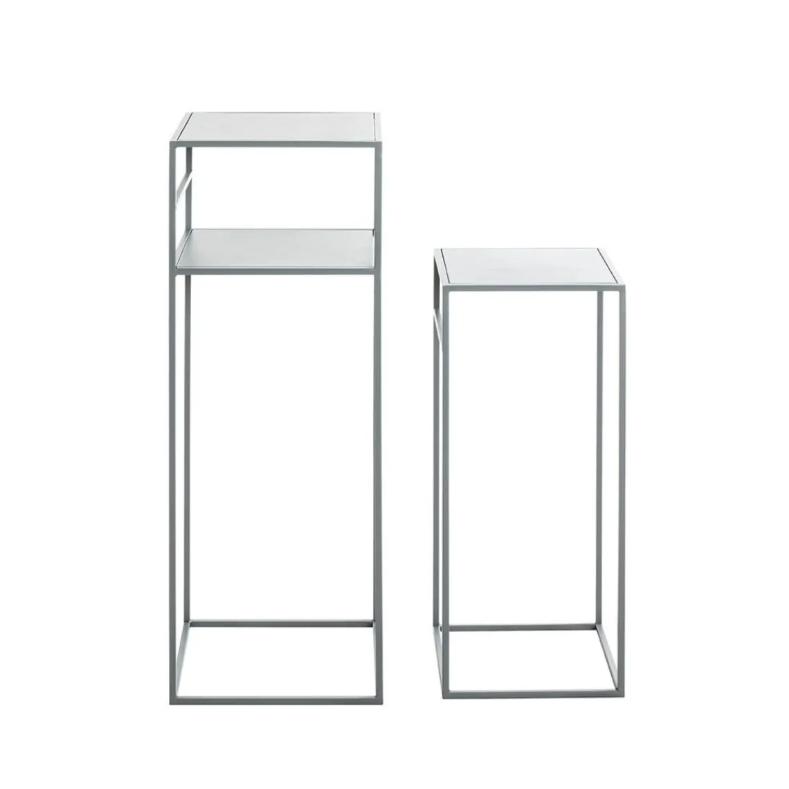 3S. x Home Lot de 2 tables d'appoint en métal gris Discount