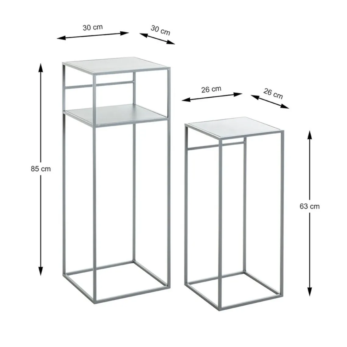 3S. x Home Lot de 2 tables d'appoint en métal gris Discount