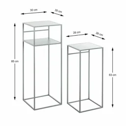 3S. x Home Lot de 2 tables d'appoint en métal gris Discount