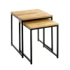 3S. x Home Lot de 2 tables d'appoint gigognes plateau chêne Best