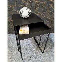 3S. x Home Lot de 2 tables d'appoint noir New