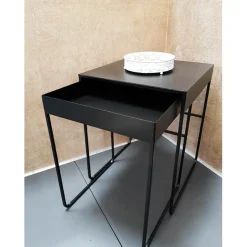 3S. x Home Lot de 2 tables d'appoint noir New
