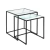 3S. x Home Lot de 2 tables d'appoint plateau verre trempé Online