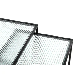 3S. x Home Lot de 2 tables d'appoint plateau verre trempé Online