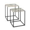 3S. x Home lot de 2 tables d'appoint plateau carré avec structure en tube d'acier Outlet