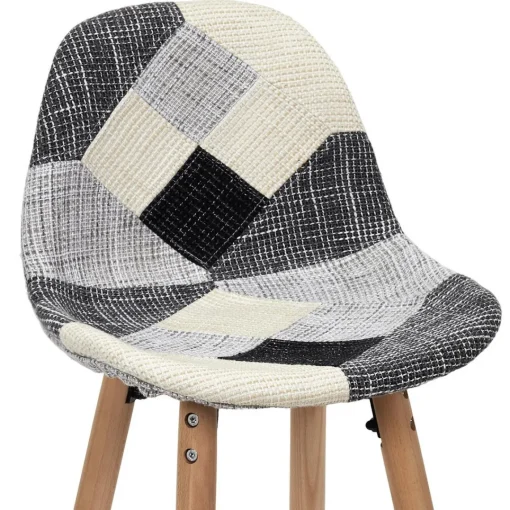 3S. x Home Lot de 2 Tabourets De Bar Patchwork Gris Hot