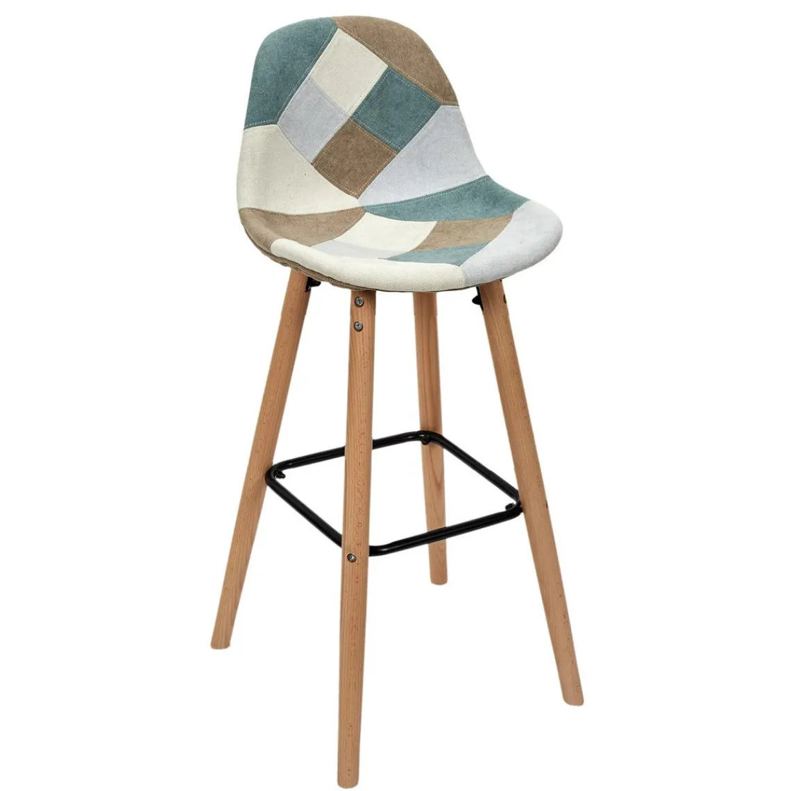 3S. x Home Lot de 2 Tabourets De Bar Patchwork Clair Bleu Sale