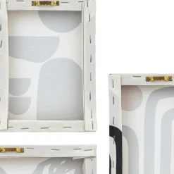 3S. x Home Lot de 5 toiles imprimées Cynthia et blanc Noir Clearance