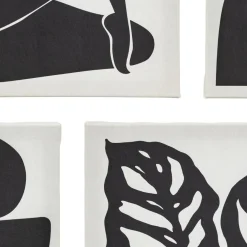 3S. x Home Lot de 5 toiles imprimées Cynthia et blanc Noir Clearance