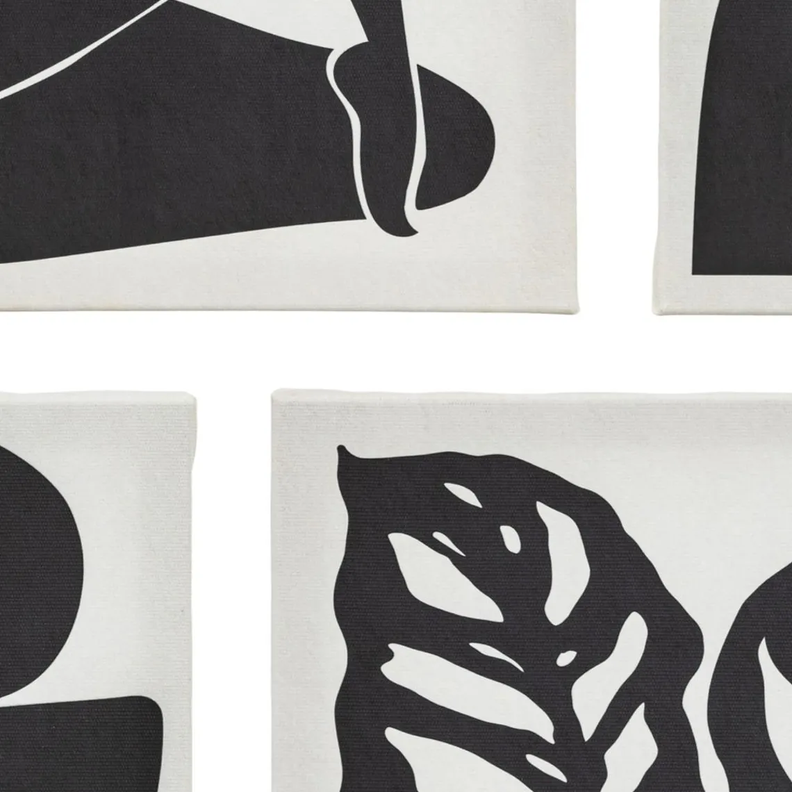 3S. x Home Lot de 5 toiles imprimées Cynthia et blanc Noir Clearance