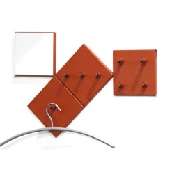 3S. x Home lot de patères murales métal époxy rouge et miroir Online