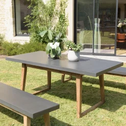 Macabane Lot jardin HOUSTON table et 2 bancs HECTOR Outlet